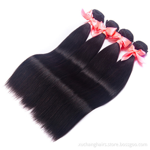 Wholesale Straight Raw Indian Hair Extensions 9A Grade 100 percent Human Hair Bundles With Lace Frontal Closure